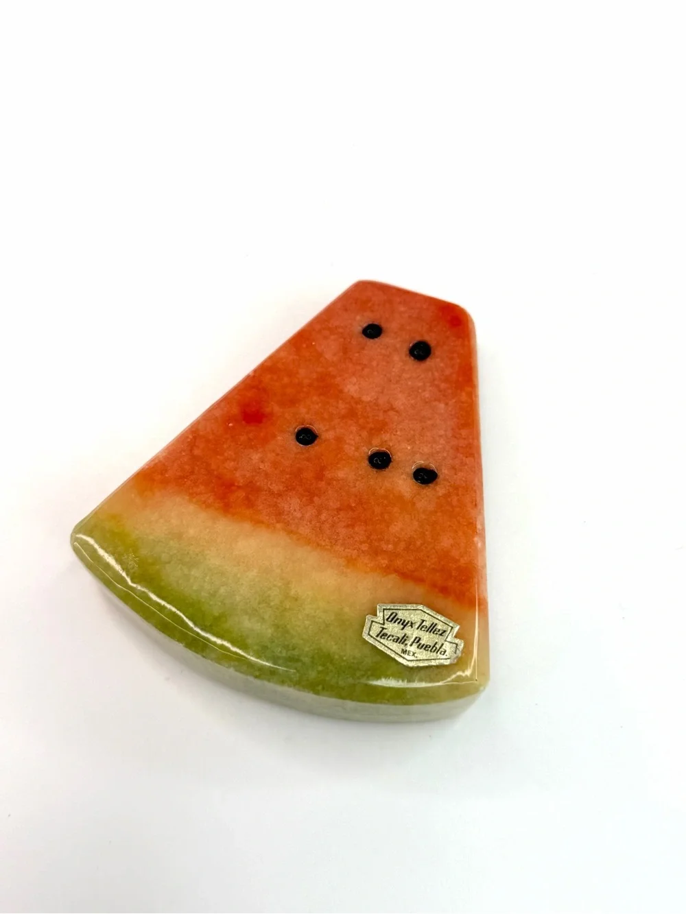 Onyx Tellez Red Green Vintage Alabaster Stone Watermelon Wedge